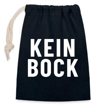 Kein Bock - Verschließbarer Geschenkbeutel aus Baumwolle (14x20cm) - Navy - Vorne