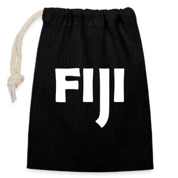 Fiji - Fiji - Islands - Pacific - South Seas - Closable cotton gift bag (14x20cm) - black - Front
