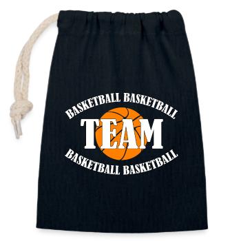 Basketball Team - Closable cotton gift bag (14x20cm) - navy - Front