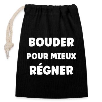Sulking to better reign - Closable cotton gift bag (14x20cm) - black - Front