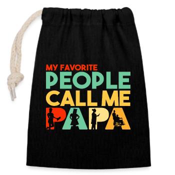 My Favorite People Call Me Papa Nurse - Closable cotton gift bag (14x20cm) - black - Front