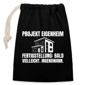 House Building Project Own Home Humor Builder - Closable cotton gift bag (14x20cm) - black - Front