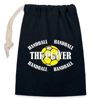 HANDBALL - Verschließbarer Geschenkbeutel aus Baumwolle (14x20cm) - Navy - Vorne