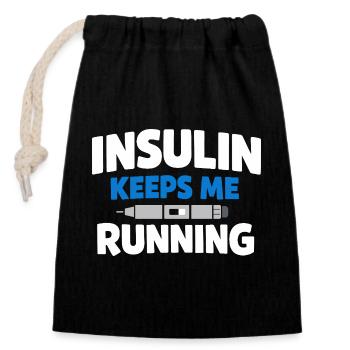 Blutzucker-insulin-unterstützung Typ Eins Stolz - Verschließbarer Geschenkbeutel aus Baumwolle (14x20cm) - Schwarz - Vorne