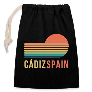 Cádiz Spain - Verschließbarer Geschenkbeutel aus Baumwolle (14x20cm) - Schwarz - Vorne