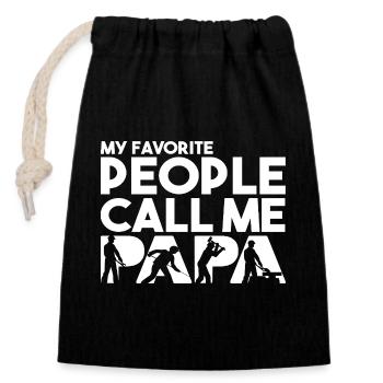 My Favorite People Call Me Papa Steel Worker Art - Closable cotton gift bag (14x20cm) - black - Front