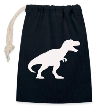 Dino Silhouette Tyrannosaurus Rex - Sac cadeau en coton avec cordon (14 x 20 cm) - bleu marine - Devant