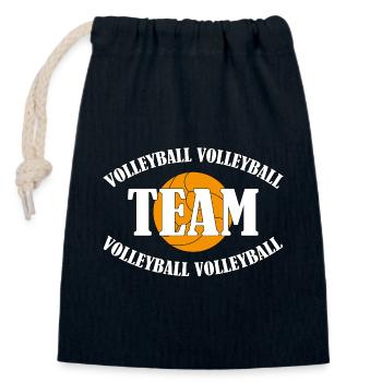 Volleyball Team - Closable cotton gift bag (14x20cm) - navy - Front