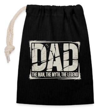 Papa L’Homme Le Mythe La Légende Chemise - Sac cadeau en coton avec cordon (14 x 20 cm) - noir - Devant