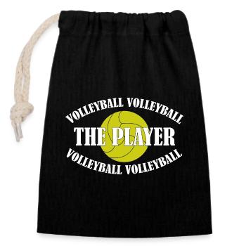VOLLEYBALL-THE PLAYER - Closable cotton gift bag (14x20cm) - black - Front