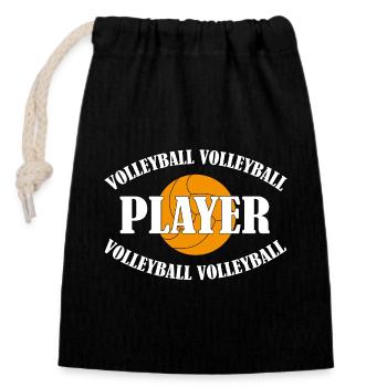 Volleyball Player - Closable cotton gift bag (14x20cm) - black - Front
