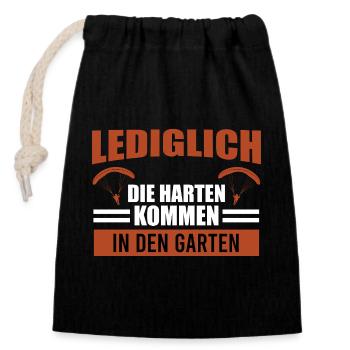 Gleitschirmfliegen LEDIGLICH DIE HARTEN IN DEN - Verschließbarer Geschenkbeutel aus Baumwolle (14x20cm) - Schwarz - Vorne