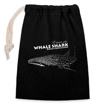 WHALE SHARK - Verschließbarer Geschenkbeutel aus Baumwolle (14x20cm) - Schwarz - Vorne
