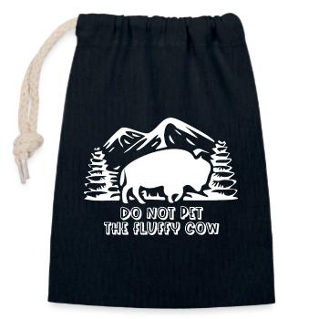 Do Not Pet The Fluffy Cow - Closable cotton gift bag (14x20cm) - navy - Front