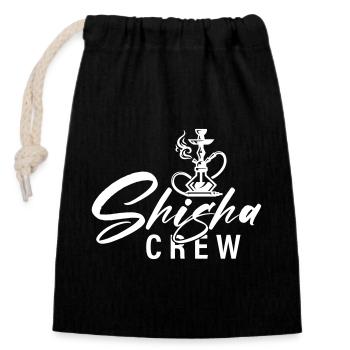 Shisha Crew - Verschließbarer Geschenkbeutel aus Baumwolle (14x20cm) - Schwarz - Vorne