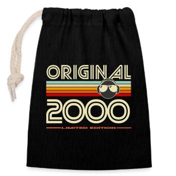 Original 2000 Retro Edition - Closable cotton gift bag (14x20cm) - black - Front