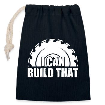 I can build that Woodworking Tischler Schreiner - Verschließbarer Geschenkbeutel aus Baumwolle (14x20cm) - Navy - Vorne