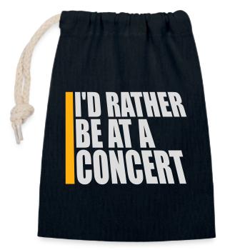 Je préférerais être à un concert Lustig Musik Konzert - Sac cadeau en coton avec cordon (14 x 20 cm) - bleu marine - Devant