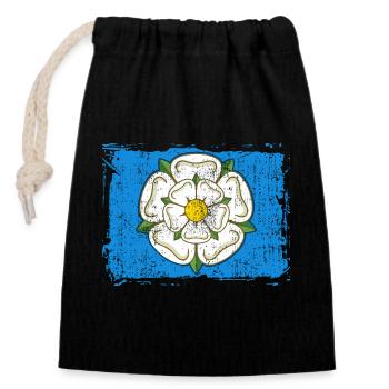 Yorkshire Rose Flagge Nordengland Großbritannien - Verschließbarer Geschenkbeutel aus Baumwolle (14x20cm) - Schwarz - Vorne