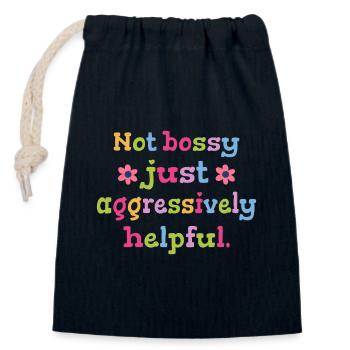 Not determining, just helpful humor - Closable cotton gift bag (14x20cm) - navy - Front