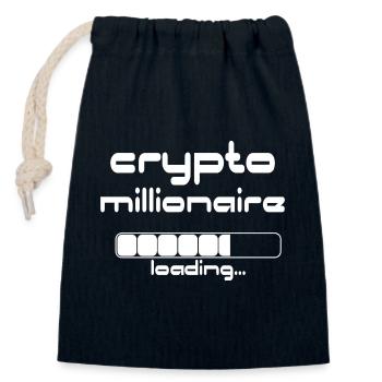 Crypto Millionaire Loading Funny Bitcoin ETH - Verschließbarer Geschenkbeutel aus Baumwolle (14x20cm) - Navy - Vorne
