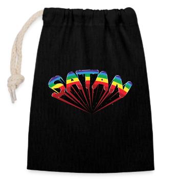 Satan - Closable cotton gift bag (14x20cm) - black - Front