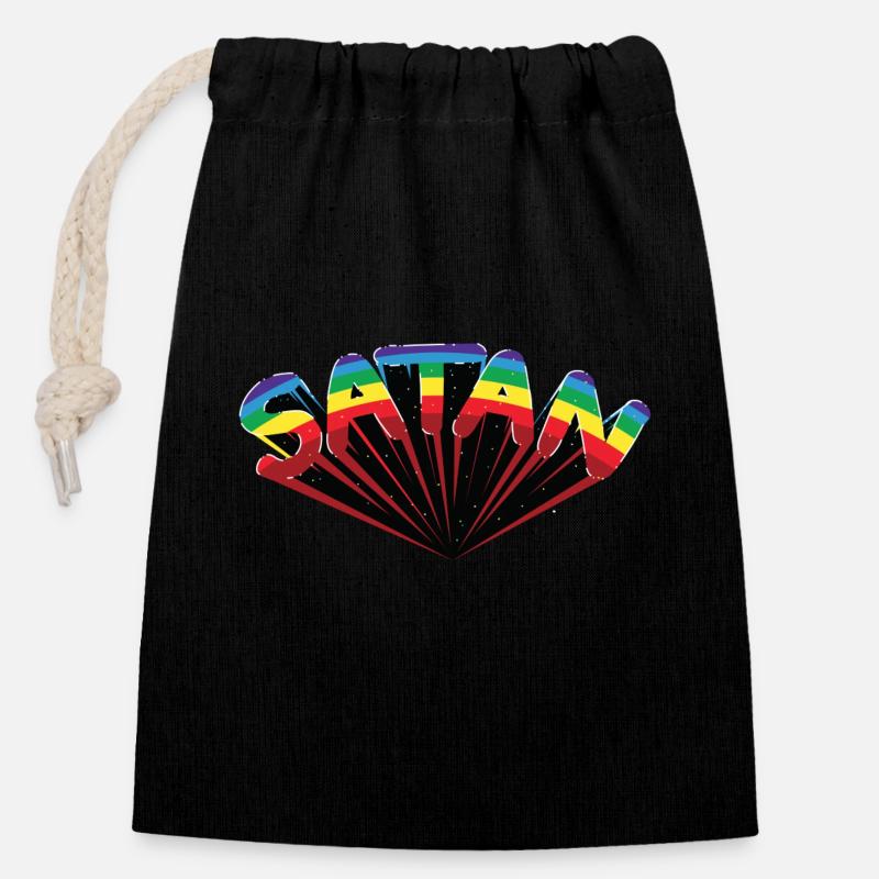 Satan - Closable cotton gift bag (14x20cm) - black