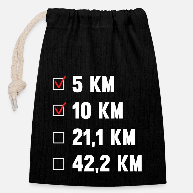 Prochain but demi-marathon - course - jogging - Sac cadeau en coton avec cordon (14 x 20 cm) - noir