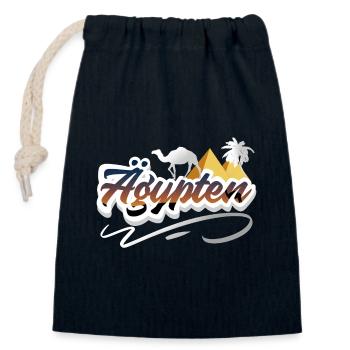 Egypt - Closable cotton gift bag (14x20cm) - navy - Front