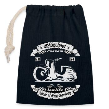 Ostmoped KR51 Oldschool Réglage Custom Low DDR - Sac cadeau en coton avec cordon (14 x 20 cm) - bleu marine - Devant