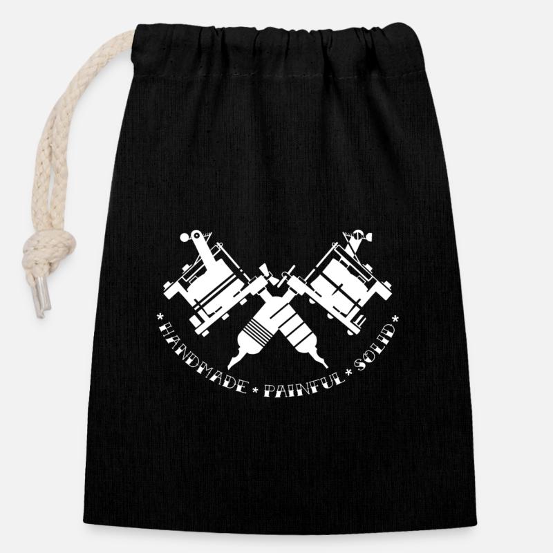 Tattoo Gunz - Closable cotton gift bag (14x20cm) - black