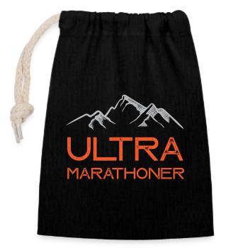 Ultra Marathoner - Sac cadeau en coton avec cordon (14 x 20 cm) - noir - Devant
