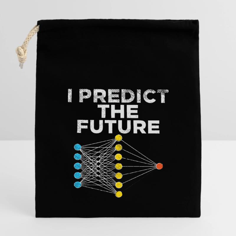 I Predict The Future For Machine Learning Closable cotton gift bag (14x20cm)