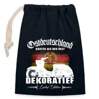 Simson Schwalbe - DEKORATIEF - DDR Ostdeutschland - Verschließbarer Geschenkbeutel aus Baumwolle (14x20cm) - Navy - Vorne