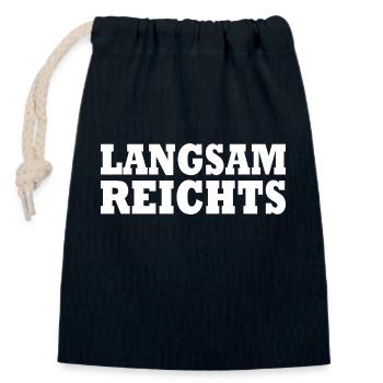 Langsam reichts - Verschließbarer Geschenkbeutel aus Baumwolle (14x20cm) - Navy - Vorne