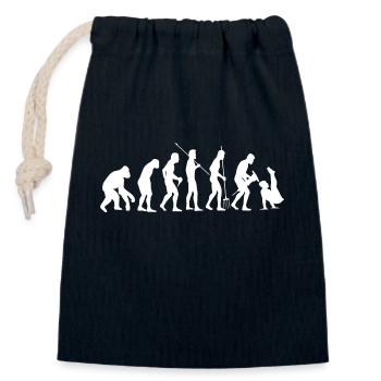 Turnen Evolution Turnverein Bodenturnen Turner - Verschließbarer Geschenkbeutel aus Baumwolle (14x20cm) - Navy - Vorne