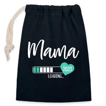 Mama Loading 2023 Herz Baby Junge Werdende Mama - Verschließbarer Geschenkbeutel aus Baumwolle (14x20cm) - Navy - Vorne