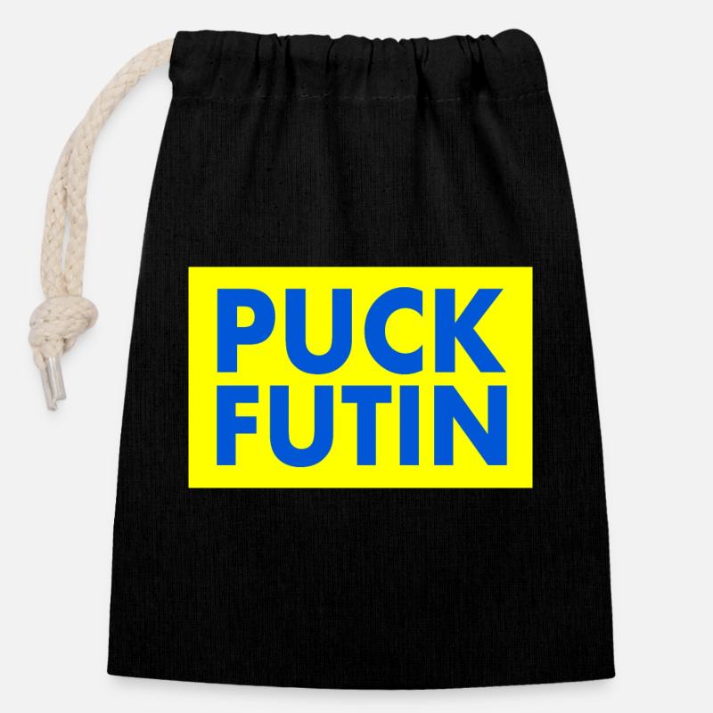 fck ptn - Sac cadeau en coton avec cordon (14 x 20 cm) - noir