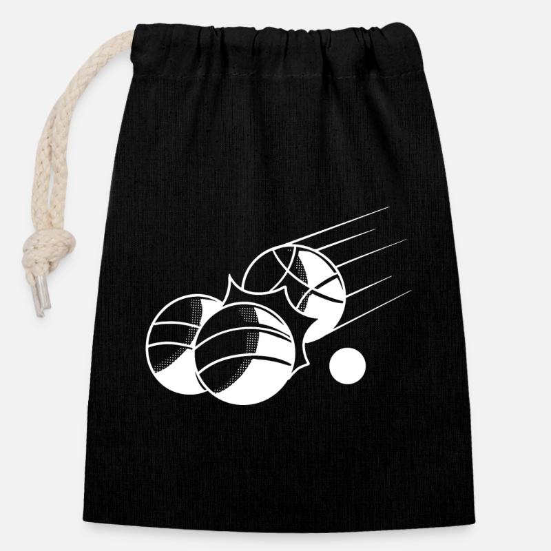 Boules de boule pour Bouler Boules Boulekugel - Sac cadeau en coton avec cordon (14 x 20 cm) - noir