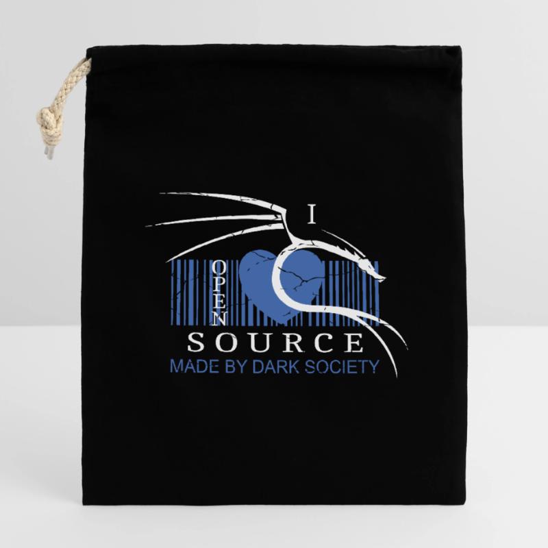 I Love Open Source Software Verschließbarer Geschenkbeutel aus Baumwolle (14x20cm)
