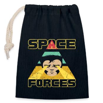 FORCES SPATIALES - Sac cadeau en coton avec cordon (14 x 20 cm) - bleu marine - Devant