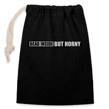 dead inside but horny - Closable cotton gift bag (14x20cm) - black - Front
