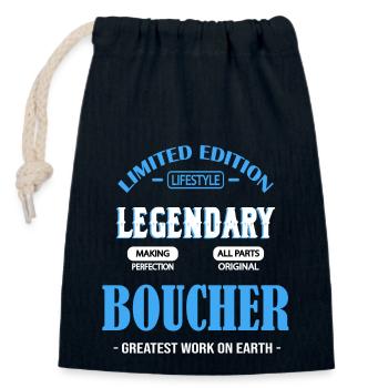 BUTCHER - Closable cotton gift bag (14x20cm) - navy - Front