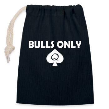 Bulls only - Closable cotton gift bag (14x20cm) - navy - Front