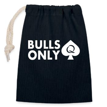 Bulls only - Closable cotton gift bag (14x20cm) - navy - Front