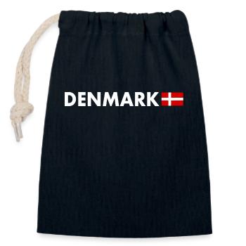 Danemark - Sac cadeau en coton avec cordon (14 x 20 cm) - bleu marine - Devant