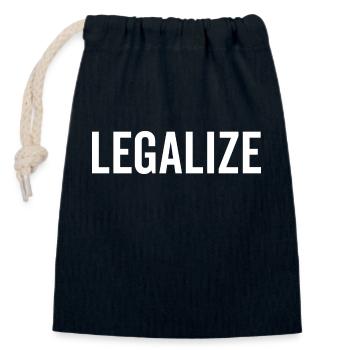 Legalize - Closable cotton gift bag (14x20cm) - navy - Front