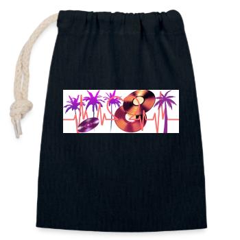 palms and traces - Verschließbarer Geschenkbeutel aus Baumwolle (14x20cm) - Navy - Vorne