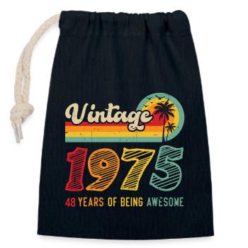 Jahrgang 1975, Geburtstagsgeschenk 48 Jahre - Verschließbarer Geschenkbeutel aus Baumwolle (14x20cm) - Navy - Vorne