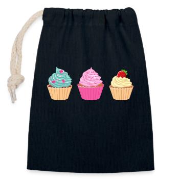 Cupcake Collection - Closable cotton gift bag (14x20cm) - navy - Front